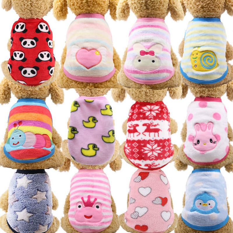 ★〓YUFeiPet〓★ Pet Vest Cat and Dog Flannel Warm Autumn and Winter Small Cartoon Animal Clothing