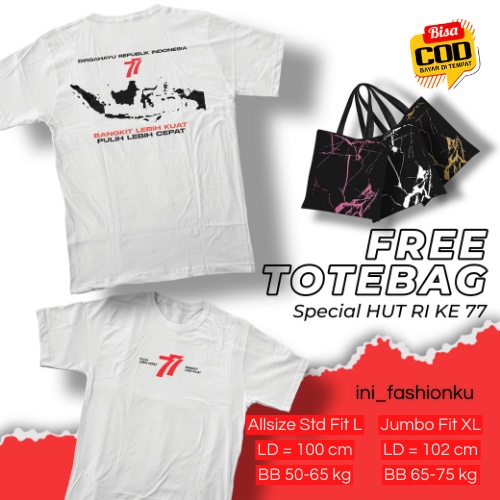 [FREE TOTEBAG] T-SHIRT DISTRO KEKINIAN DESAIN SPESIAL HUT KEMERDEKAAN / BAJU KAOS ATASAN DTF DESIGN KEMERDEKAAN UNISEX PRIA DAN WANITA BAGUS BISA COD