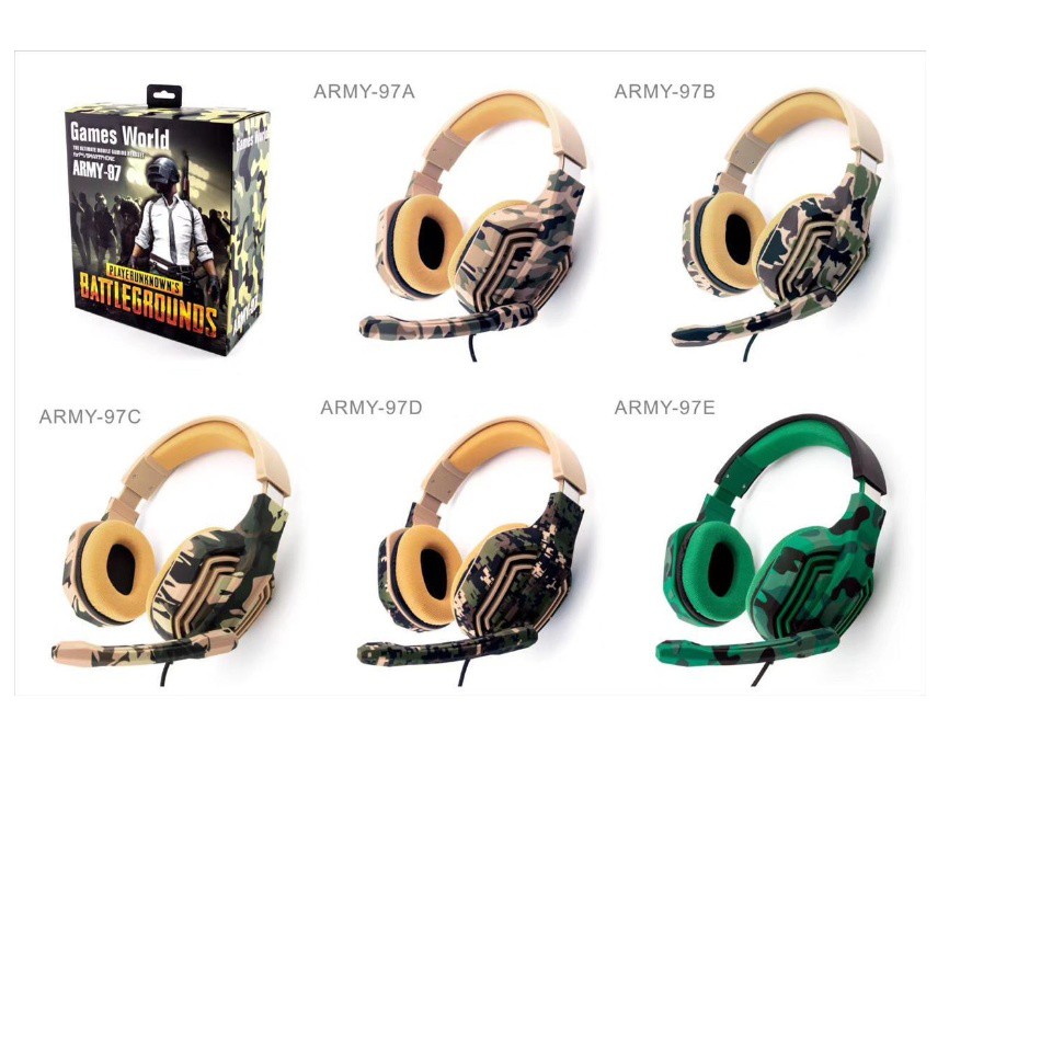 HEADPHONE EARPHONE HEADSET DJ GAMING ARMY-97