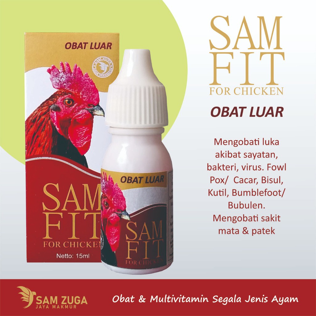 Obat Ayam Sakit Mata Berbusa Berair Bengkak Merah Snot Luka Luar Borok Ampuh Samfit Sam Fit Luar