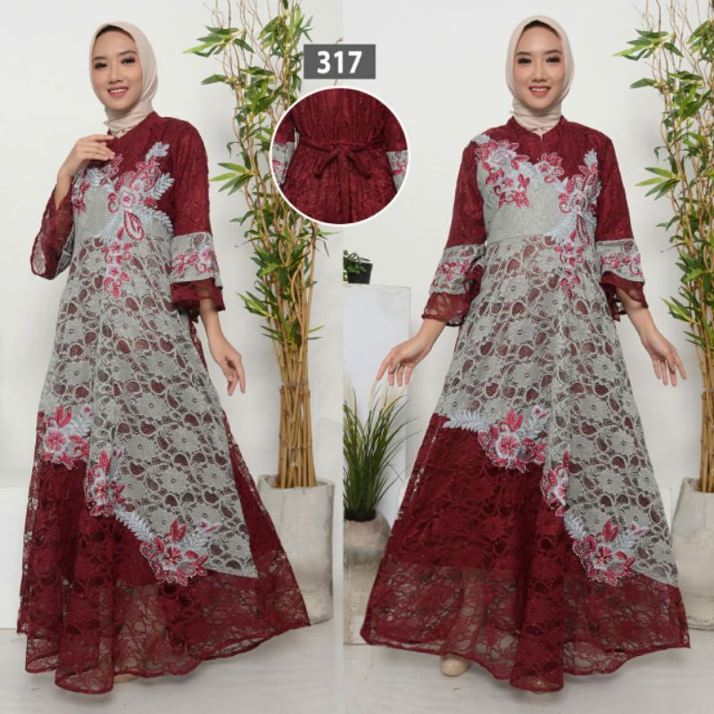 Megaxus88///gamis mewah brukat impor gliter 317