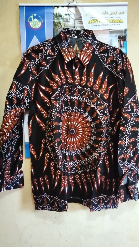 Kemeja Batik Lengan Panjang 021 Risna Batik Hrb026 Hem Batik Murah Seno Sogan Bakung Padi Manggar