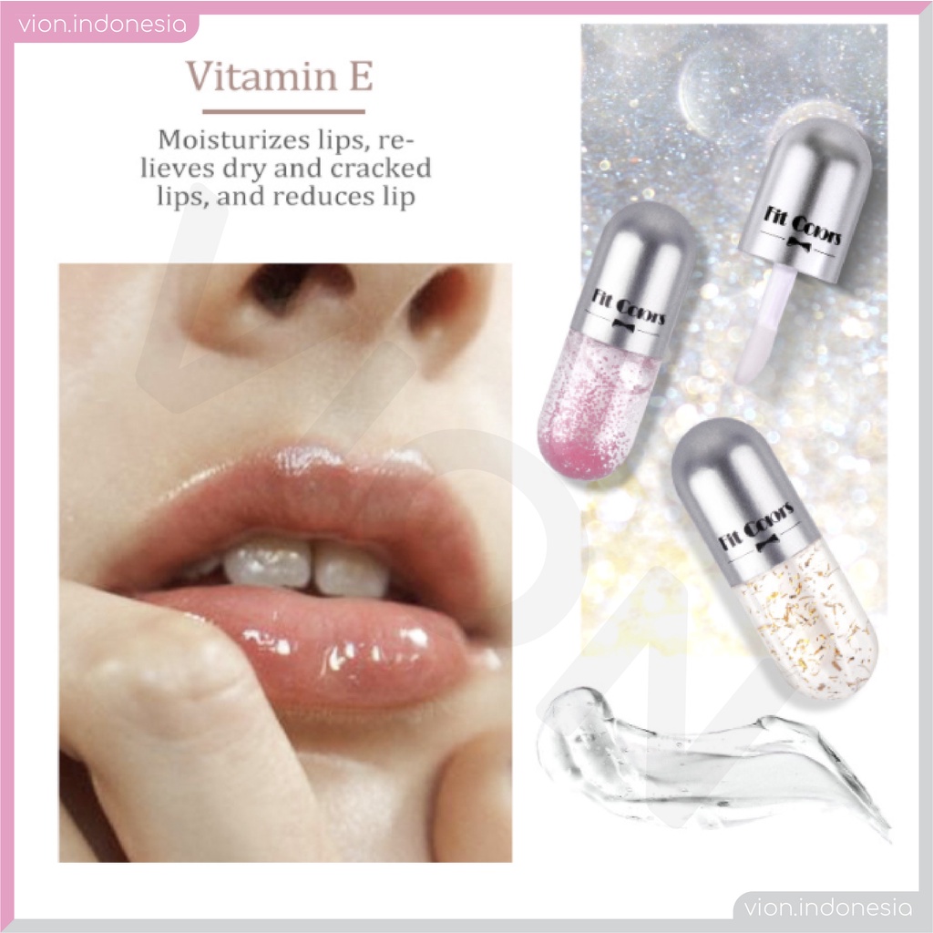 FIT COLORS Glitter Capsule Lip Care Moisturising Pelembab Bibir Cantik Original FC003