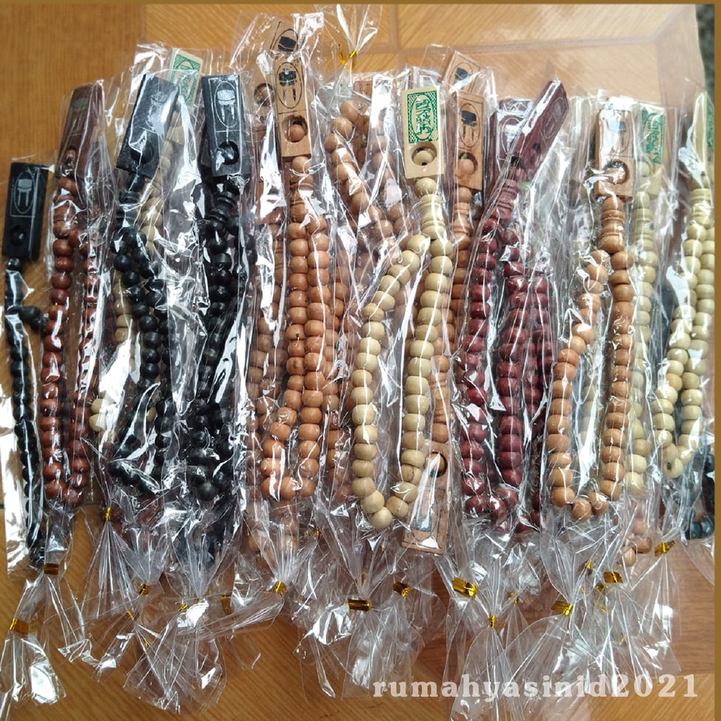 TASBIH KAYU PENDEK 33 BUTIR, OLEH OLEH HAJI UMROH SOUVENIR PERNIKAHAN, WARNA KOMPLIT GROSIR DAN ECERAN