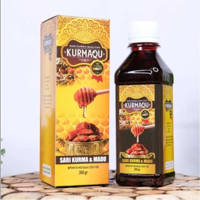 KurmaQu Sari Kurma dan Madu Original 350 gram - Obat Asam Lambung, Maag Kronis - Sari KurmaQu 100% ASLI