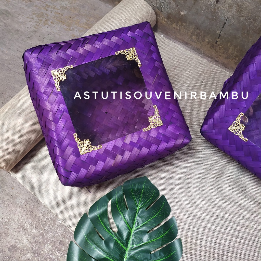 BESEK ANYAM WARNA MIKA HIAS ORNAMENT besek cantik besek murah pipiti kerajinan bambu packaging murah