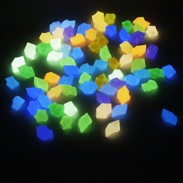 15 Pcs Manik-Manik Batu Akrilik Glow In The Dark Ukuran 18X25MM Untuk Dekorasi Taman