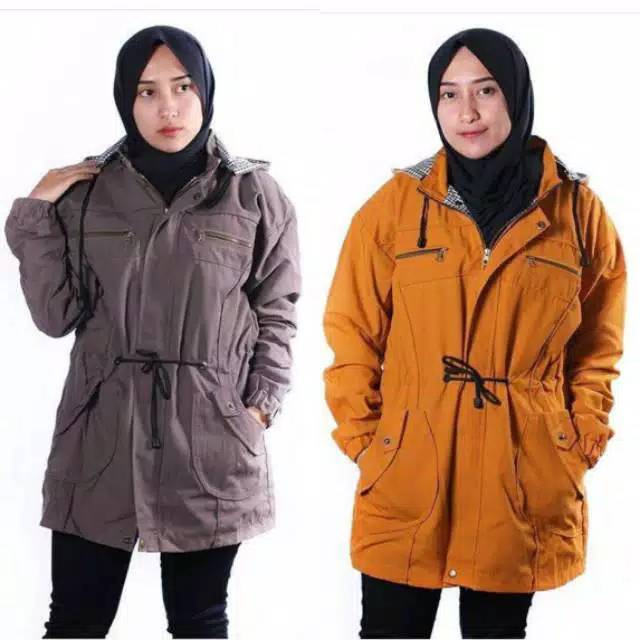 JAKET PARKA WANITA KANVAS | JAKET PARKA CEWEK WANITA MARUN WAME