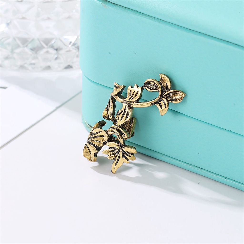 Hu Hu Hu Hu Hu Alat Bantu Pasang Kacamata♡ 1pc Anting Klip On Tanpa Tindik Bentuk Daun Untuk Wanita