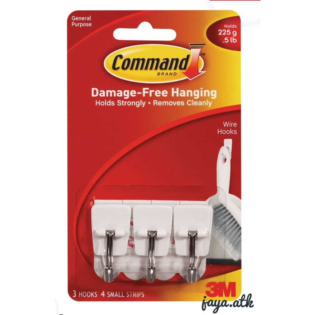 GANTUNGAN HANGER PENGAIT KAIT HOOK KECIL 3M COMMAND 17067 SMALL WIRE HOOK ISI 3