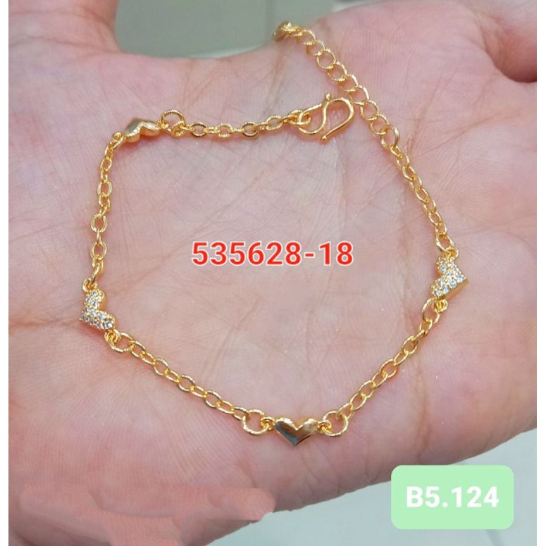 Gelang Tangan Wanita Titanium Anti Karat Lapis Emas535628-18ME