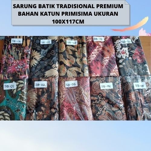 Sarung Batik  Tradisional Premium Ukuran 100x117cm Bahan Katun Primisima Adem Lembut Batik Original