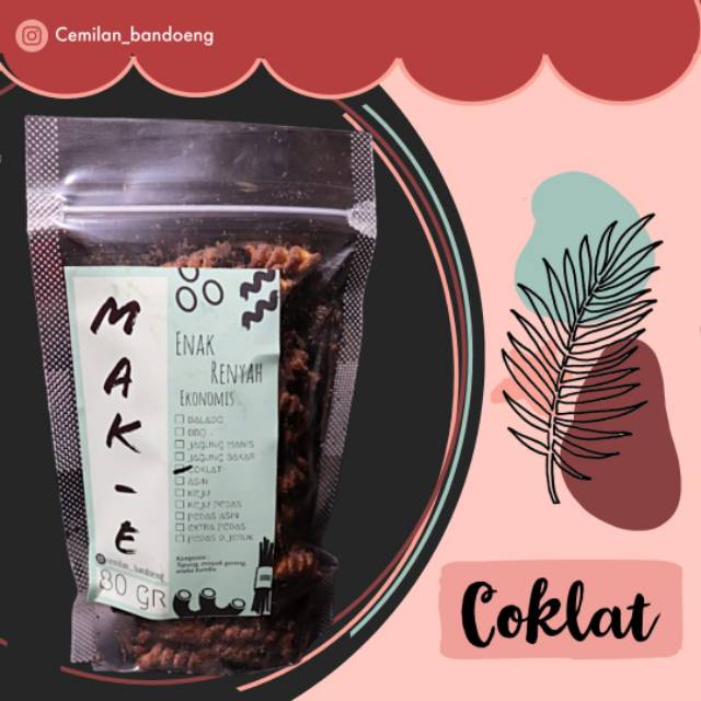 

Makaroni spiral rasa coklat