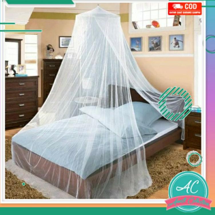 Harga Murah.. Kelambu bulat gantung tempat tidur kasur besar jumbo raksasa anti nyamuk serangga  FZE