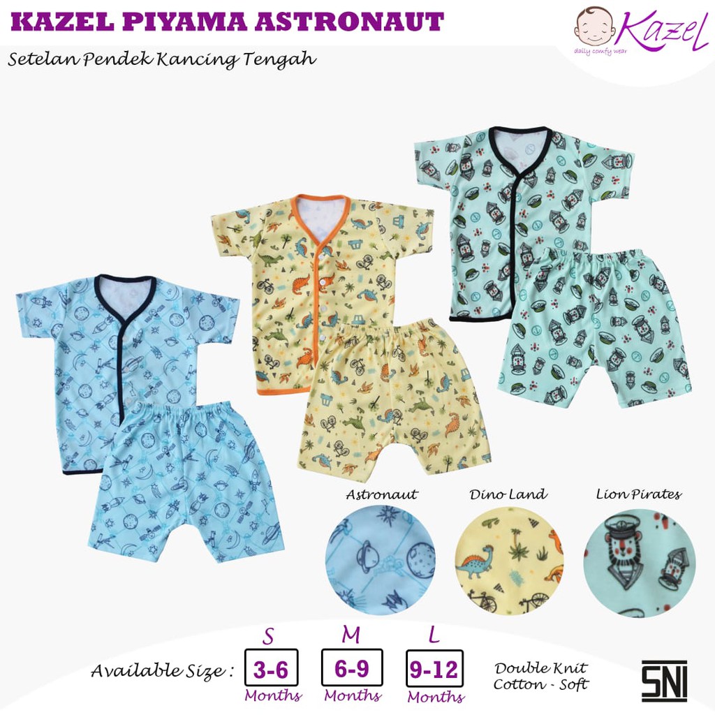 Kazel Setelan Baju Panjang Celana Panjang Baju Pendek Celana Pendek Baju Pendek Celana Panjang Bayi Piyama Anak 3 Bulan - 18 Bulan