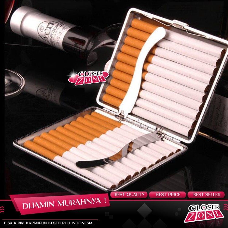 Mall 12 Slot Kotak Tempat Bungkus Elegan Leather Cigarette/Rokok Case EG5798