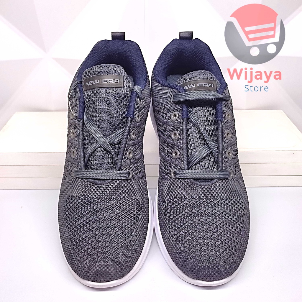 Sepatu Sneaker Pria New Era Original Olahraga Sport Stylish Maskulin Warna Navy Abu ALPHARD AUDI