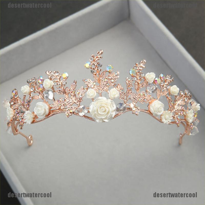 Deid Mahkota / Tiara Gaya Baroque Aksen Kristal + Berlian Imitasi Untuk Aksesoris Pengantin Wanita