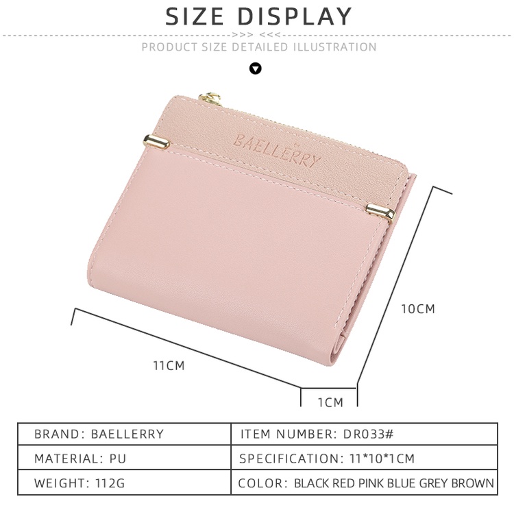 BAELLERRY DR033 Dompet Wanita Lipat Bahan Kulit PU Leather Premium WATCHKITE WKOS