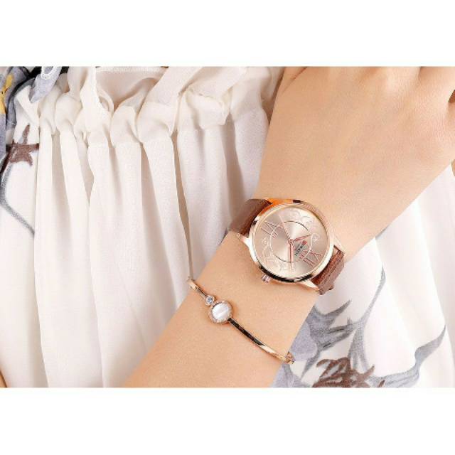 CURREN 9049 ORIGINAL Jam Tangan Wanita Kulit