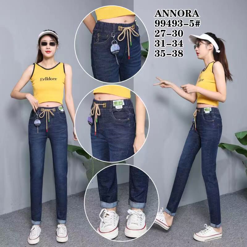 ANNORA JEANS KARET PINGGANG/JEANS ANNORA KOLOR PINGGANG