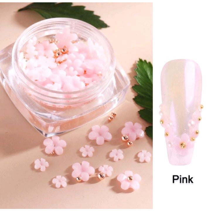 NAIL FLOWER 3D RESIN HIASAN BUNGA 3D TIMBUL WEDDING NAILS