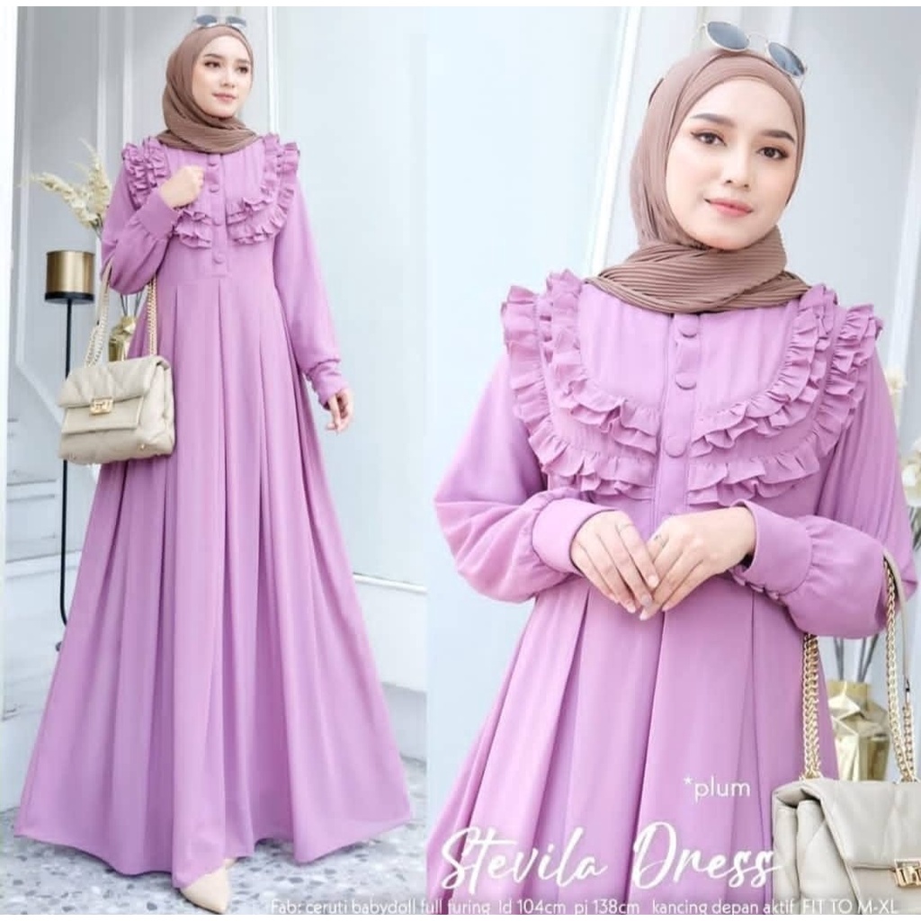 Stevila Maxi  dress wanita lucu terbaru  Dress Wanita kekinian Dress wanita  gamis maxi lucu Gamis Maxi terbaru Gamis Maxi kekinian  Gamis wanita .-Plum