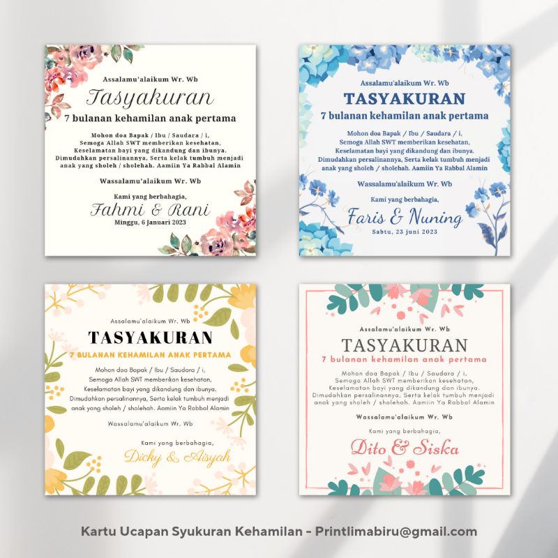 STIKER DAN KARTU UCAPAN SYUKURAN 4 Bulanan / 7 Bulanan (Minimal Order 48pcs)