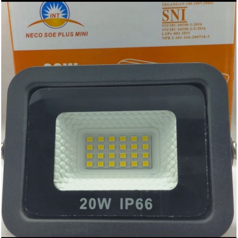 Lampu Sorot LED 20 Watt Flood Light Standar SNI (GARANSI 1 Tahun)