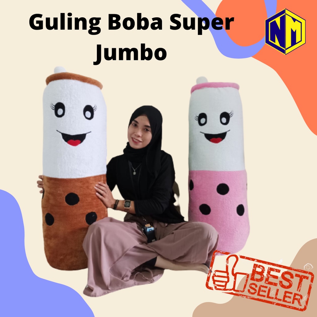 Guling Boba Rasboa ukuran 100 cm diameter 26 cm diameter keliling 88 cm  ber SNI super giant viral bahan sangat halus dan lembut