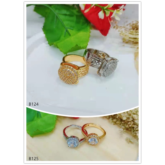 Cincin Perhiasan Mata Full Lapis Emas B124,125