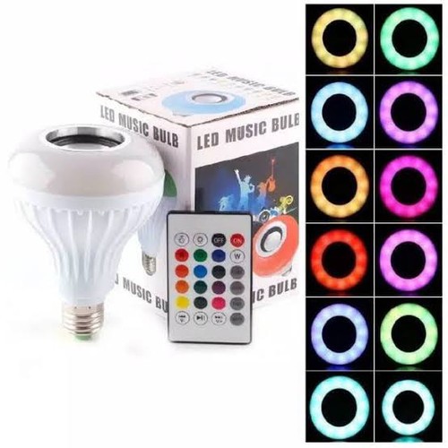 Bohlam Speaker Bluetooth Wireless Lampu Music LED RGB + REMOTE