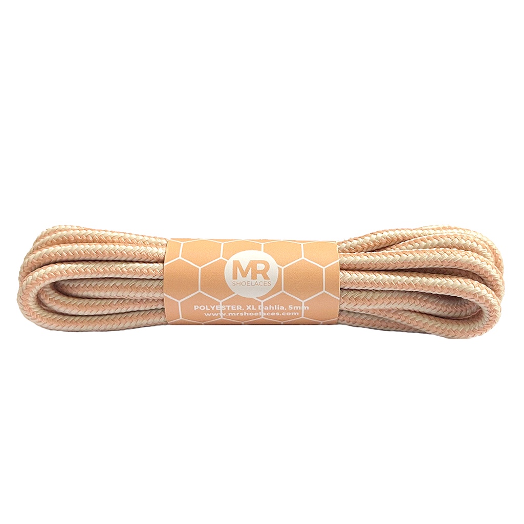 MR Shoelaces CR28 Dahlia (Jingga Muda) Tali Sepatu Bulat Corak / Motif 5-6mm 80cm 100cm 120cm 150cm 200cm - Premium Shoelace