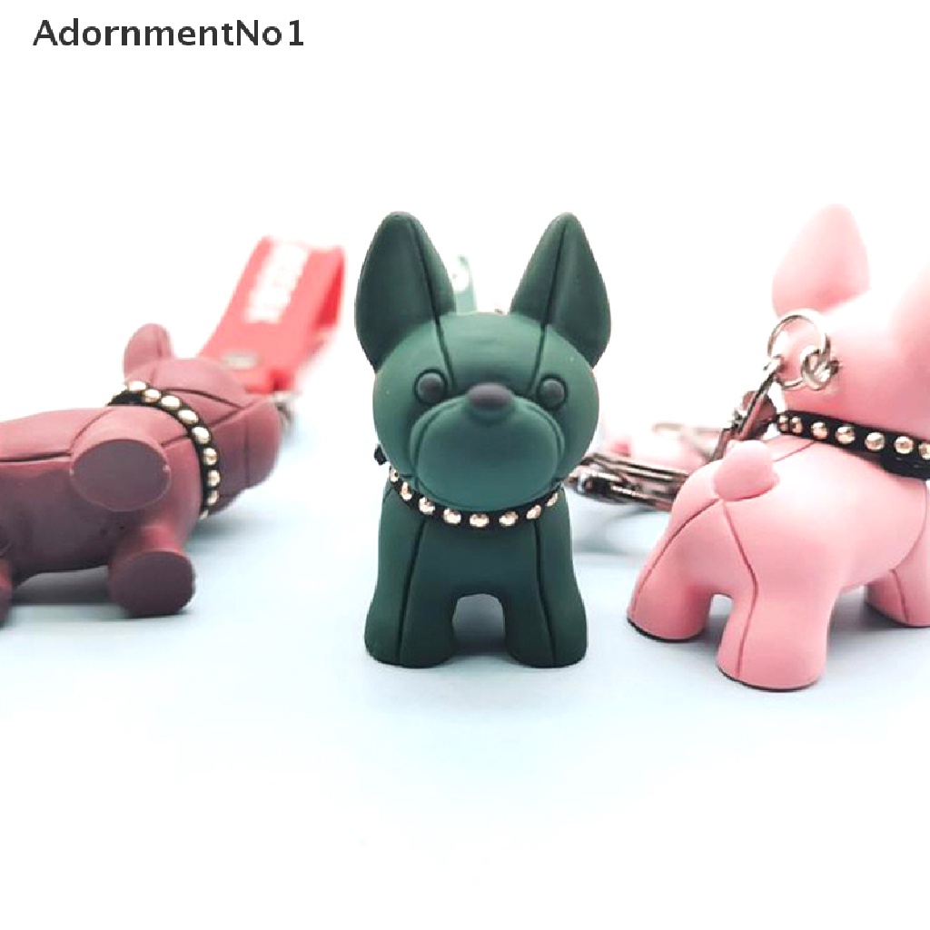 (AdornmentNo1) Gantungan Kunci Bentuk Anjing French Bulldog Bahan Kulit Untuk Hadiah