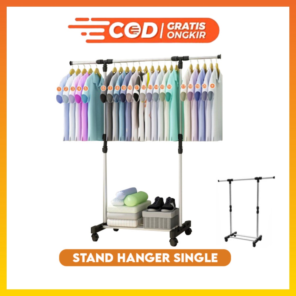 Stand Hanger Single Gantungan Baju beban Rak Baju 40kg  WHFURNITURE