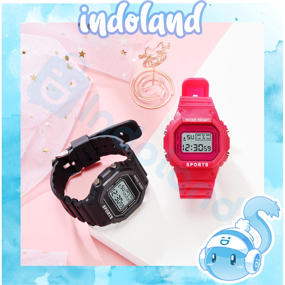 ☀ INDOLAND ☀ JT031 Jam Tangan Wanita Fashion Korea Style Digital Sport Student Digital Watch