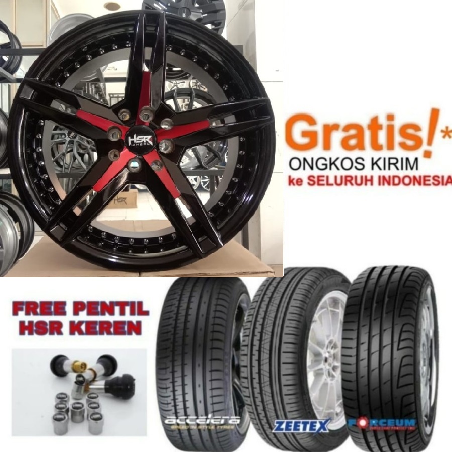 Paket Velg Racing Hsr R15 Ring 15 Plus Ban Mobil Ring 15 Untuk Avanza Xenia Livina Maestro Confero