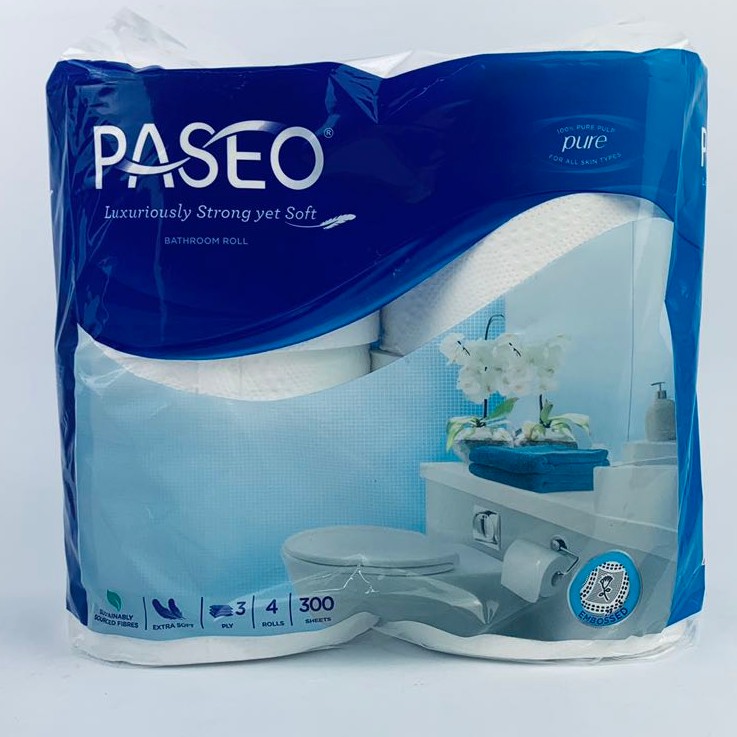 PASEO TISSUE TOILET 4ROLL 300SHEET 3PLY