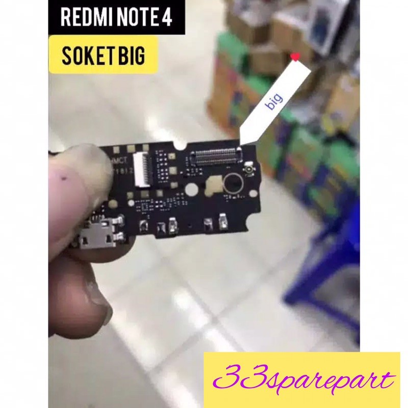 FLEXIBLE CHARGER/PCB XIAOMI REDMI NOTE 4 MEDIATEK SOKET BIG/SMALL ORIGINAL