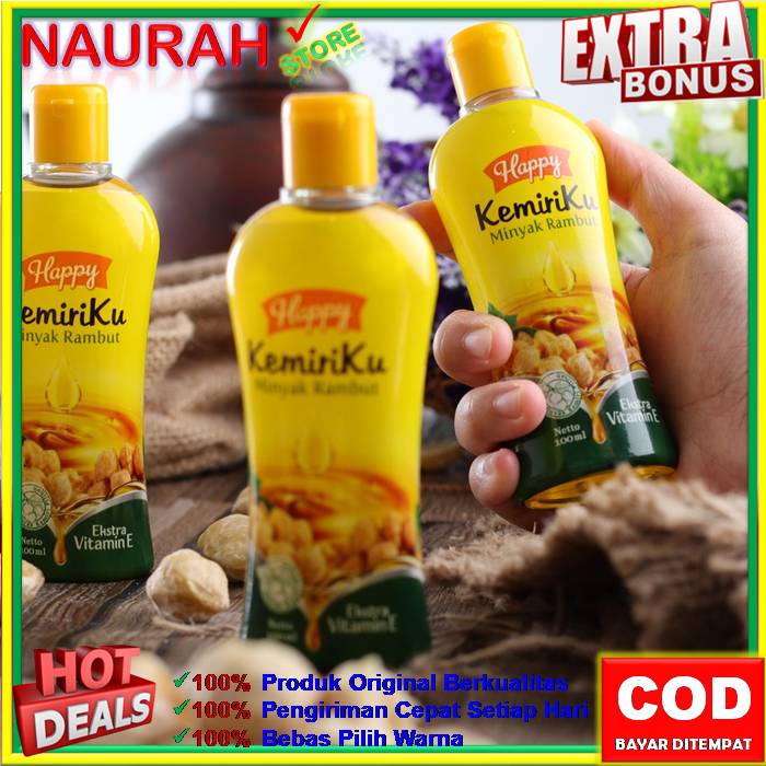 Happy Kemiriku Shampoo / Minyak Rambut 100ml / Kemiriku Minyak Rambut Vitamin E Lidah Buaya