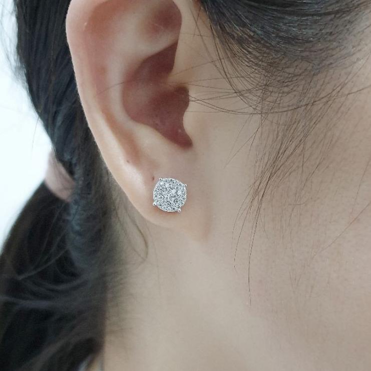 Terbagus.. GIWANG PERAK 925 / ANTING TUSUK PERAK 925 LAPIS EMAS PUTIH / ANTING GIWANG TUSUK STUD AT2