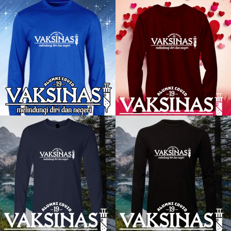 kaos alumni covid 19 lengan panjang , kaos vaksin , kaos viral , kaos virus cotton combed 30s
