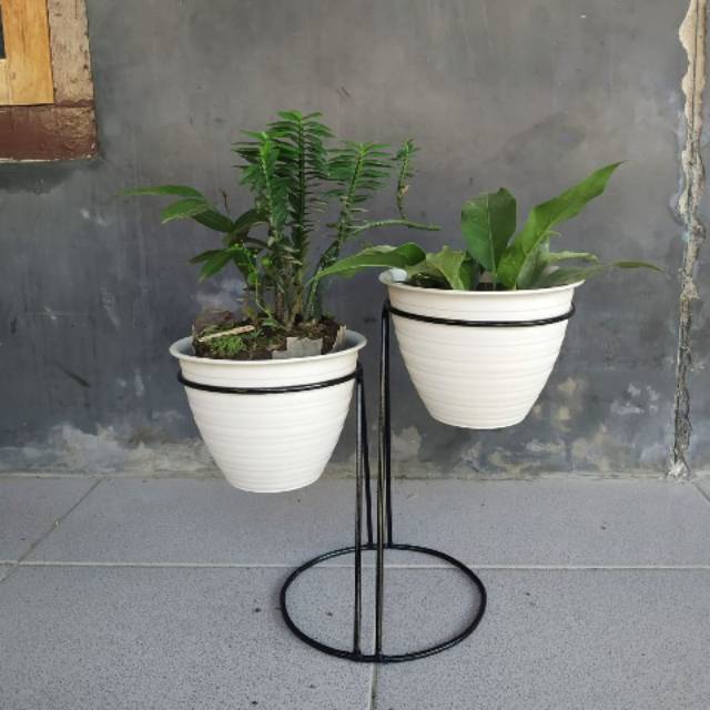 Standing Pot 2 in 1 D 18 CM / BERDIRI GANTUNG #Rak Bunga Pot Bunga