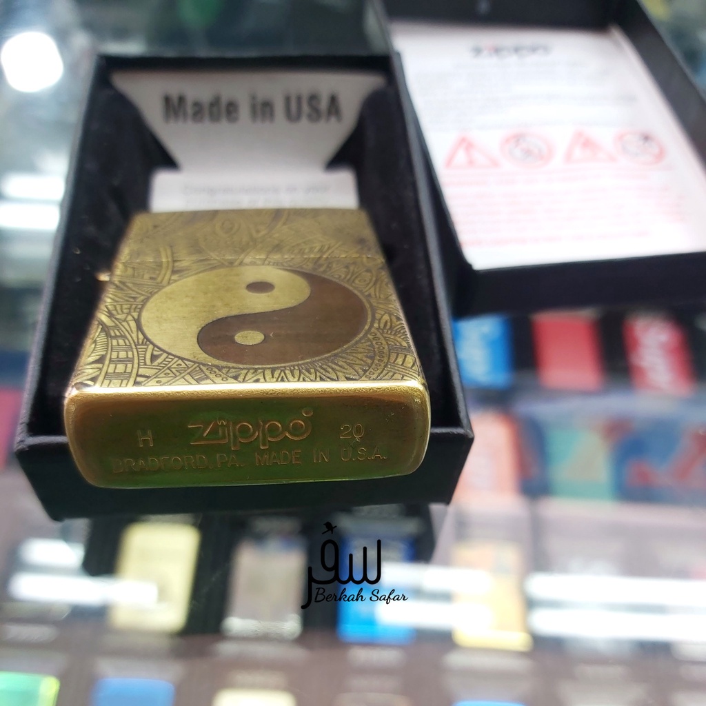 Korek Zippo Gold Full Engraving Ying Dan Yang Chinese High Premium Quality Made In Usa &quot;Limited Edition&quot; - Free Box