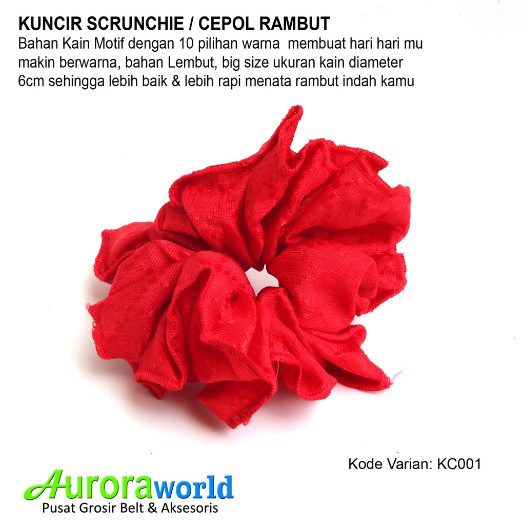 Kuncir Scrunchie /Cemol/cepol rambut/Ikat Rambut Ponytail Elastis Warna-Warni XL