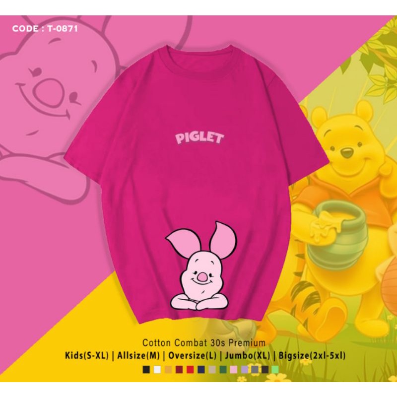 KAOS PIGLET KATUN PREMIUM/TSHIRT PIGLET BABI LUCU