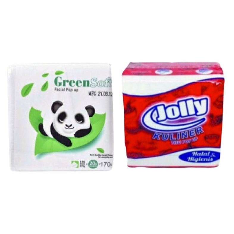 Tissue Green Soft Pop Up/Tissue Panda/Tissue Panda Kecil 170 Sheets