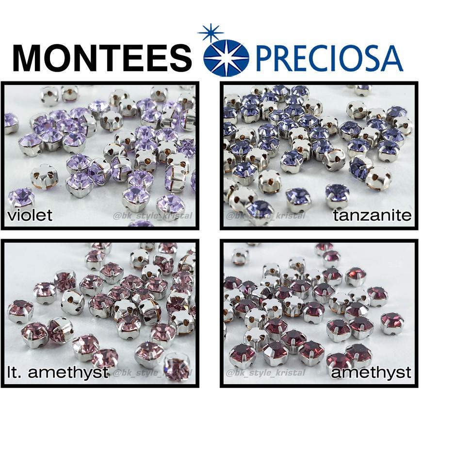 VoY ♫ Kristal Cangkang Montees Preciosa Kaki 4 Warna Violet, Tanzanite, Lt. Amethys, Amethys - 1gros
