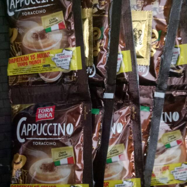 

Kopi Tora Bika Cappucino Coffee Torabika Toraccino dus karton isi 12 Renteng 10 sachet