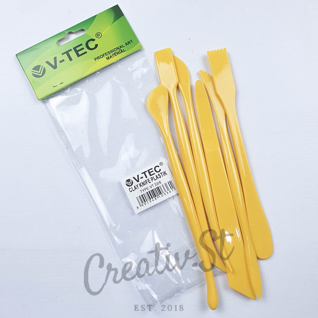 

V-TEC Clay Knife Plastik Pisau Ukir Doff Kuning Vt 33 /6 Vt-33/6 Tool Set Pottery Sculpting